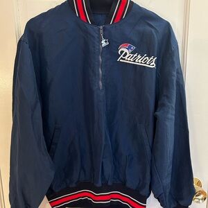 Vintage Starter New England Patriots Football 1/4 Zip Windbreaker 90s Large